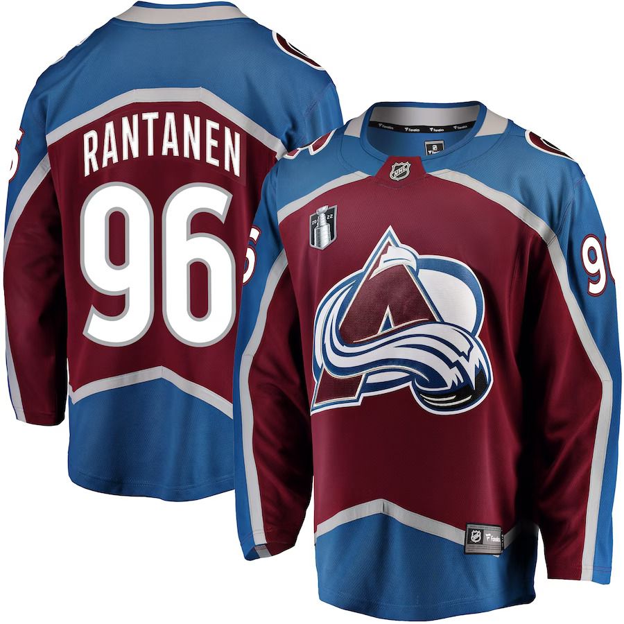 Men Colorado Avalanche #96 Mikko Rantanen Fanatics Branded Burgundy Home 2022 Stanley Cup Final Breakaway Player NHL Jersey